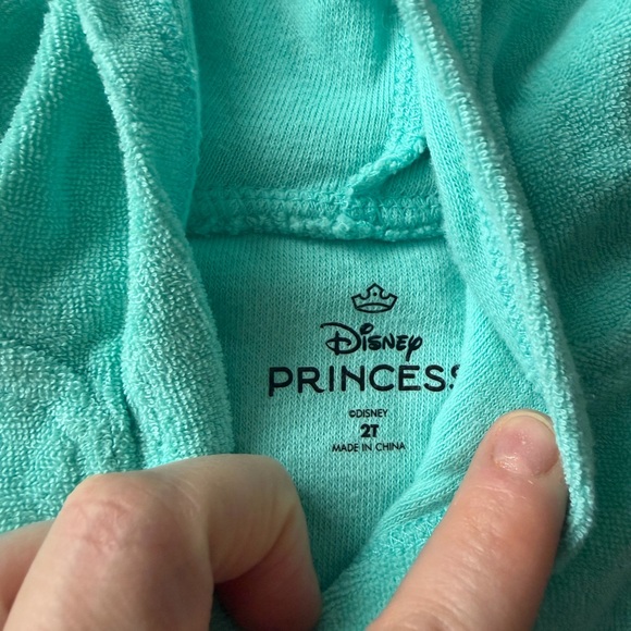 Disney Princess Hooded Terry Cover-Up in Aqua - Picture 4 of 7